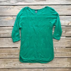 ANN TAYLOR Sweater Tunic, Size MP, Green