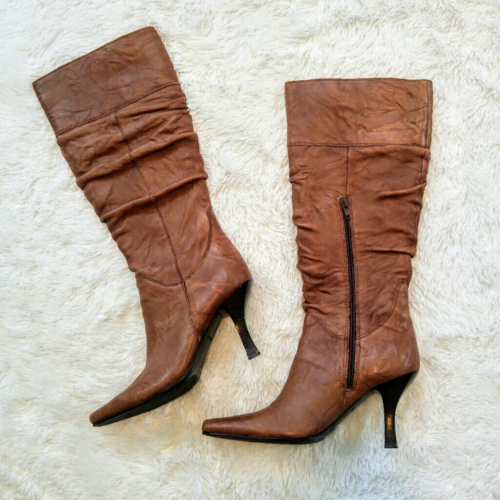 Leather High Heel Boots by a.n.a. Size 7