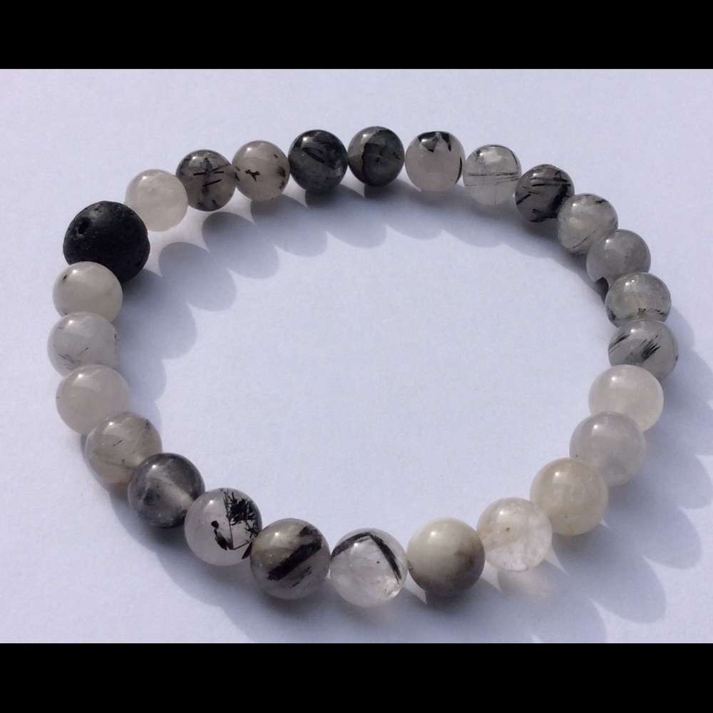 Tourmilated Quartz Healing Stone Bracelet