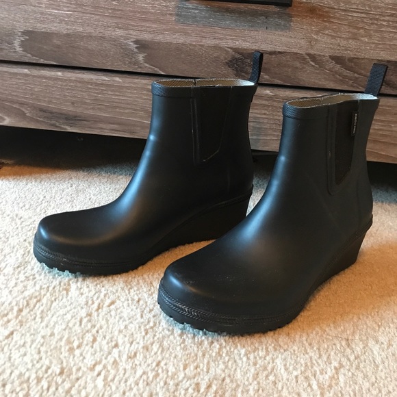 tretorn rain boots wedge heel