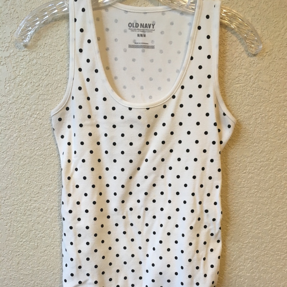Black and White Polka Dot Maternity Tank