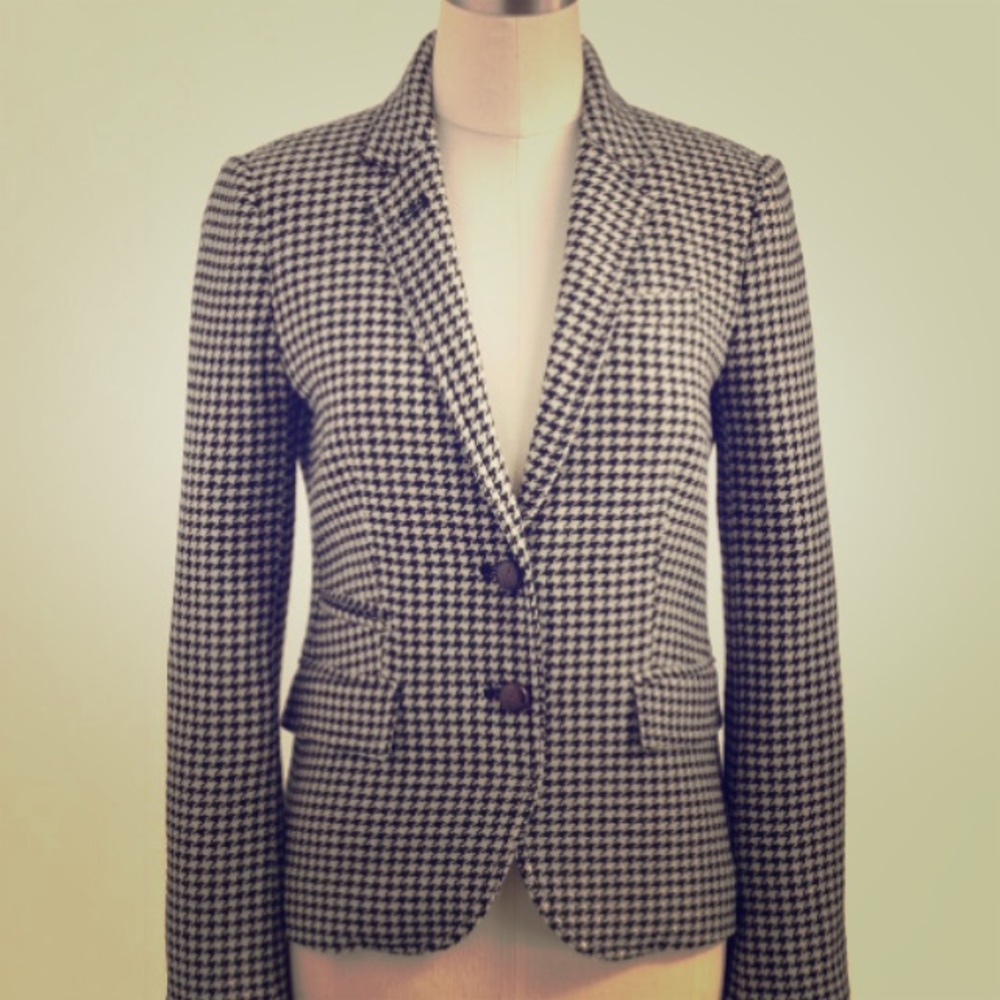 J.Crew Houndstooth Schoolboy Blazer