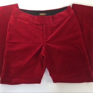 Ralph Lauren Rugby Velvet/Velour Red Crop Pants 2