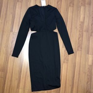 Black midi cutout Zara dress