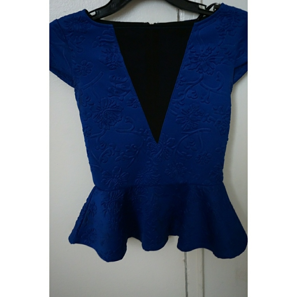 blue peplum top