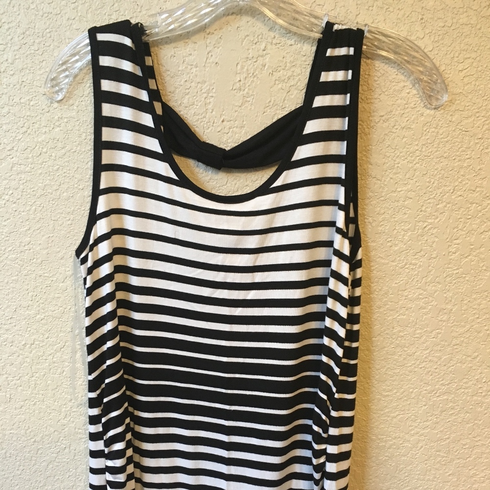 Black and White Striped Maternity Tank