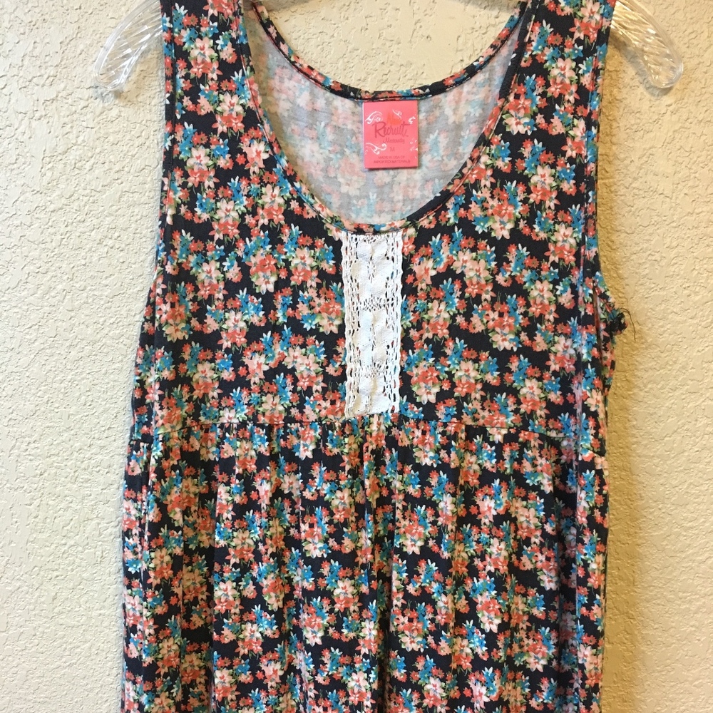 Blue Floral Maternity Tank