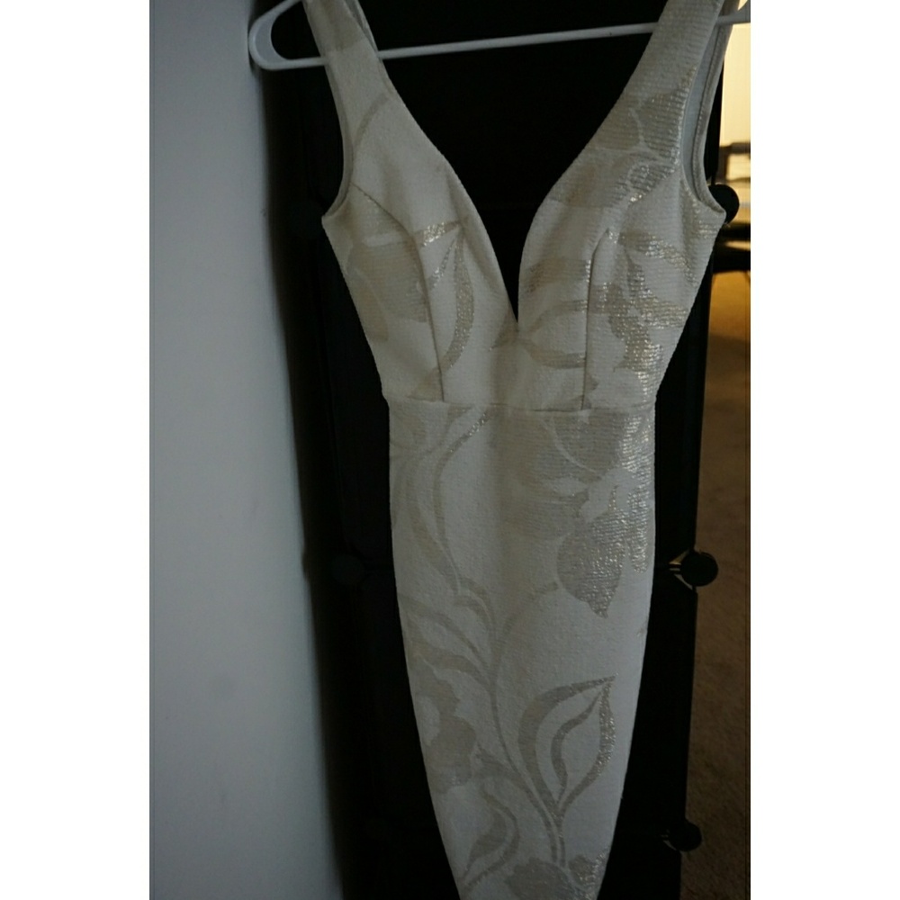 white and gold dress