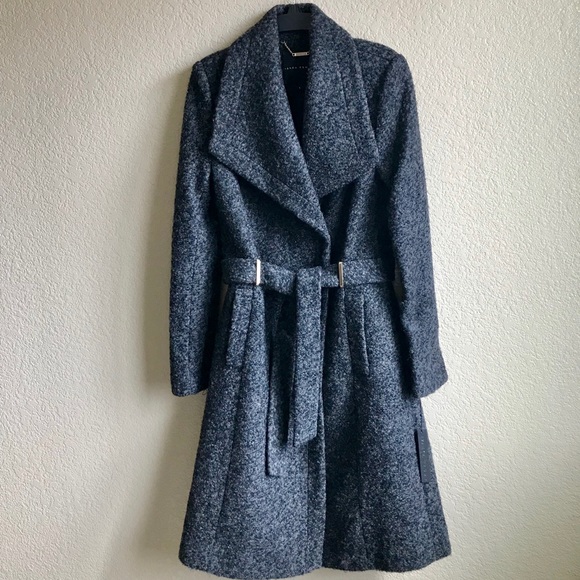 Ivanka Trump Jackets & Blazers - IvankaTrump GrayWool Waterfall Collar Coat w/belt