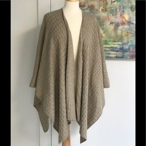 Tan Cape/Poncho with Gold Metallic Thread
