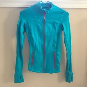 Teal with pink zipper Lululemon jacket!