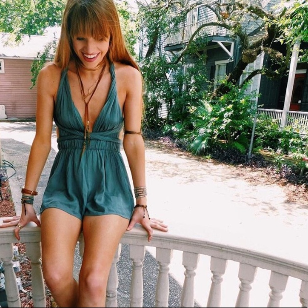 LF Silky Green Multi-Way Romper