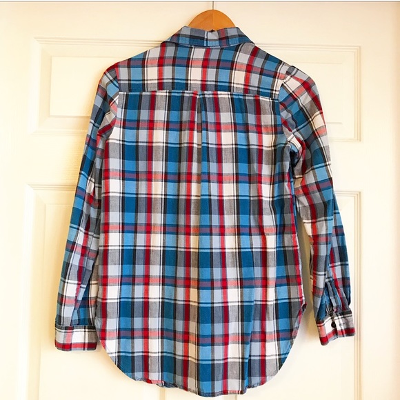 Red, Blue, Black Plaid Button Down Shirt - Picture 2 of 3