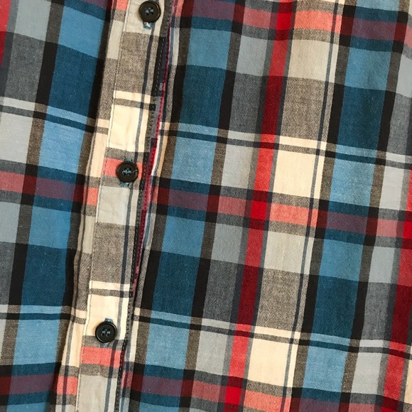 Red, Blue, Black Plaid Button Down Shirt - Picture 3 of 3