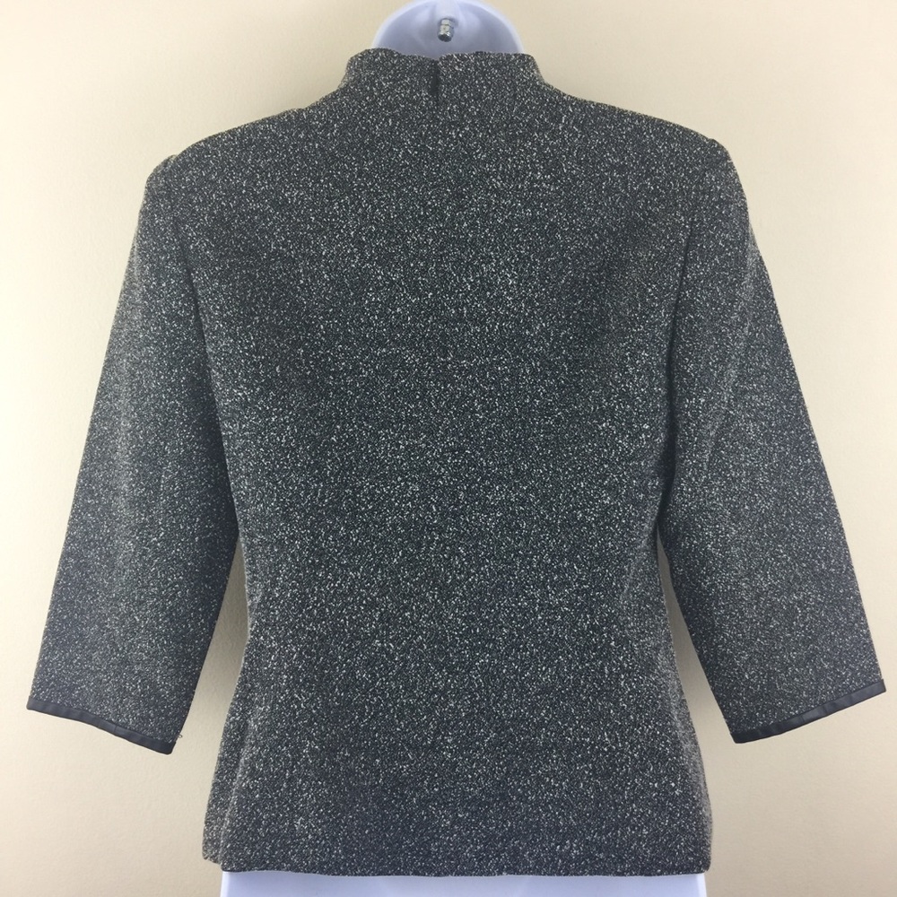 Talbots Petites Tweed Faux Leather Trim Top Pocket - Picture 6 of 8