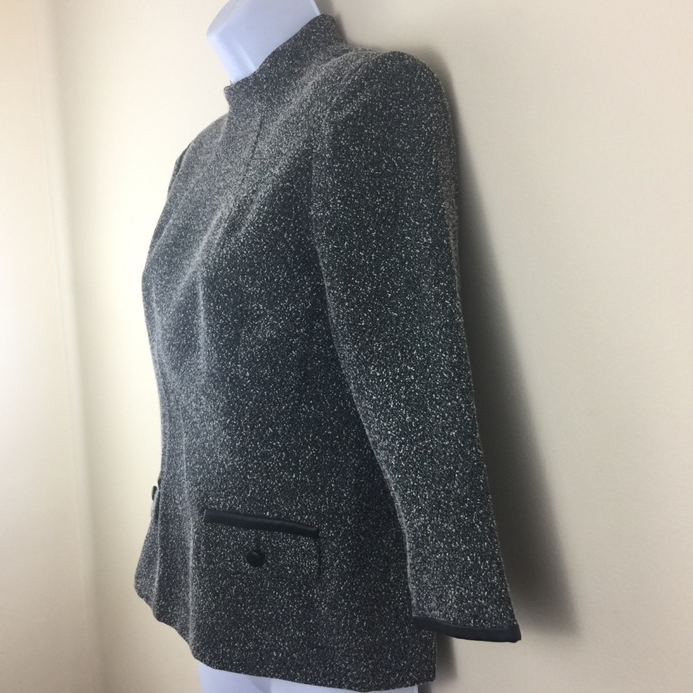 Talbots Petites Tweed Faux Leather Trim Top Pocket - Picture 3 of 8