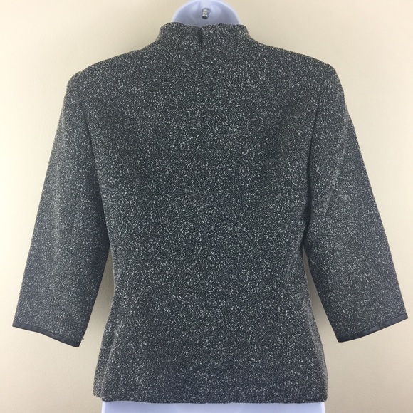 Talbots Petites Tweed Faux Leather Trim Top Pocket - Picture 6 of 8