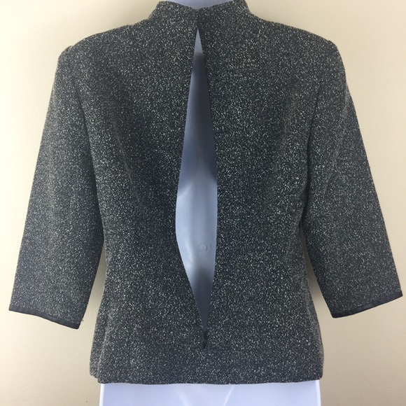 Talbots Petites Tweed Faux Leather Trim Top Pocket - Picture 7 of 8