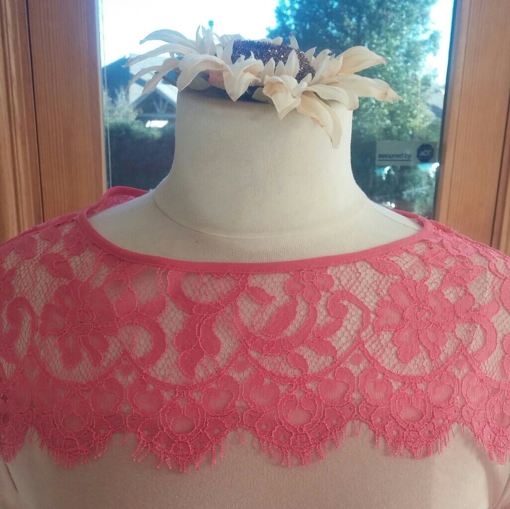 Ann Taylor pink lace top Size Small