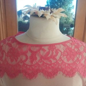 Ann Taylor pink lace top Size Small