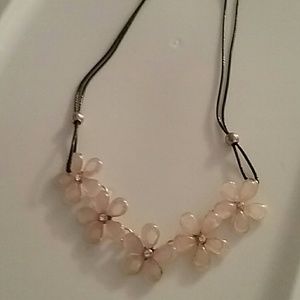 Beautiful Ivory acrylic flowers with rhinestones