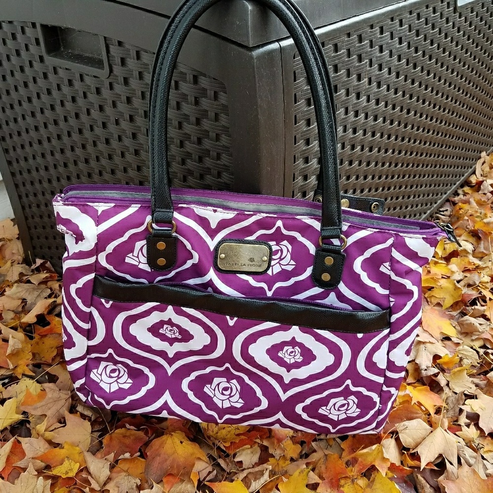 Isabella Fiore Purple Dusty Rose Travel Bag Tote