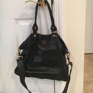 Tory Burch Black Leather Tote Bag