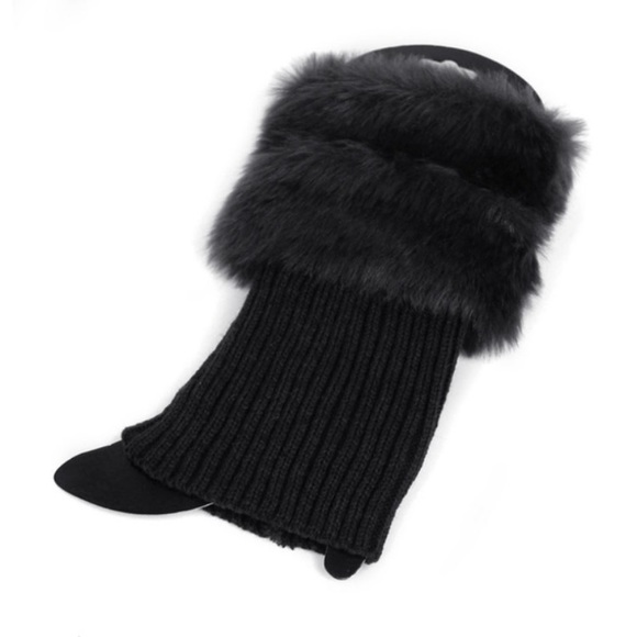 🔴50% OFF 2HRS ONLY BLACK FAUX FUR, BOOT CUFFS - Picture 3 of 6