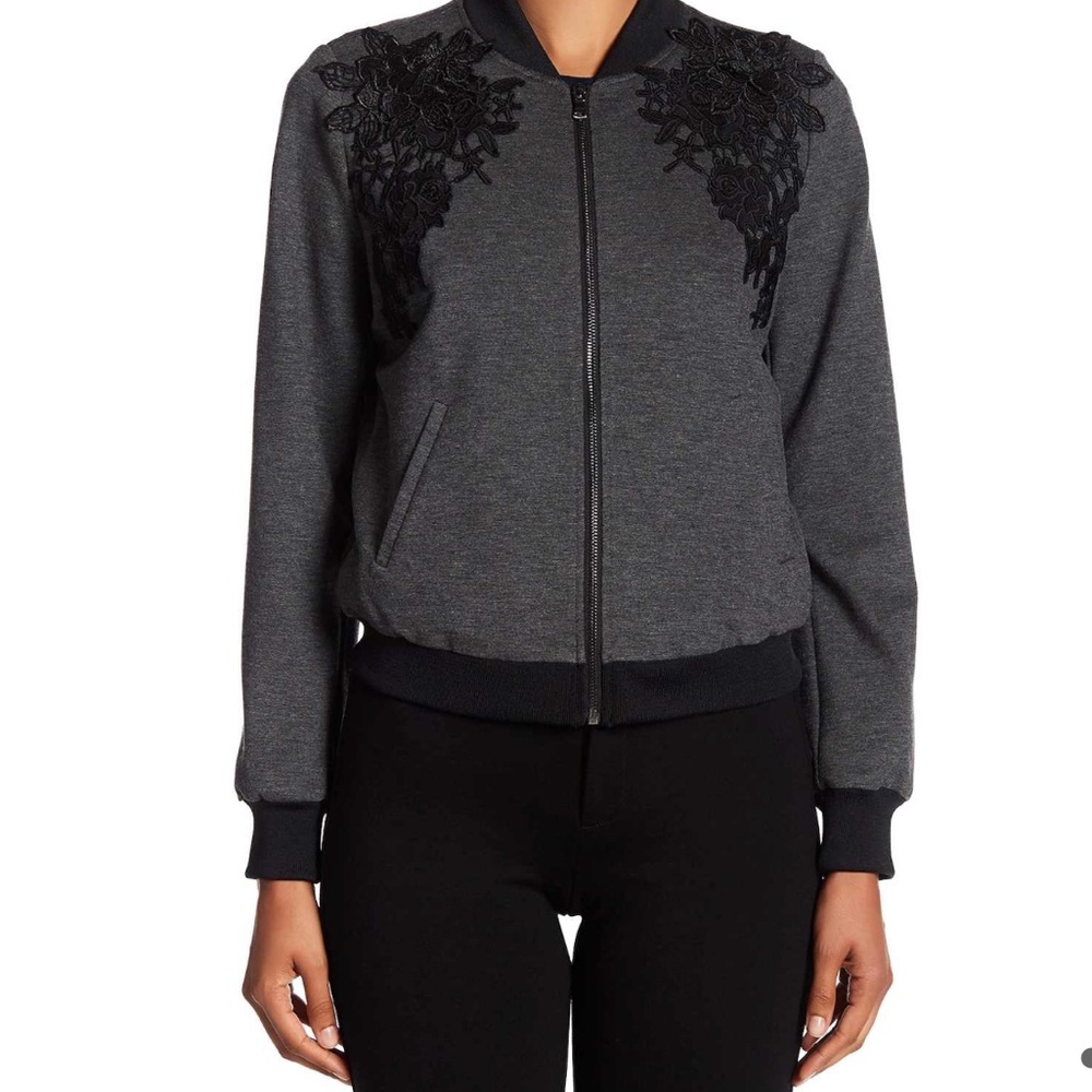 💎 Kobi Halpbern Gray Bomber Cleo Jacket - Picture 5 of 8