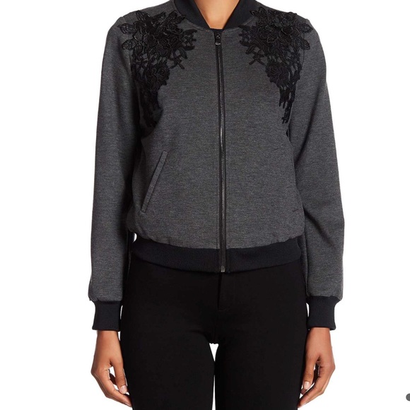 💎 Kobi Halpbern Gray Bomber Cleo Jacket - Picture 5 of 8