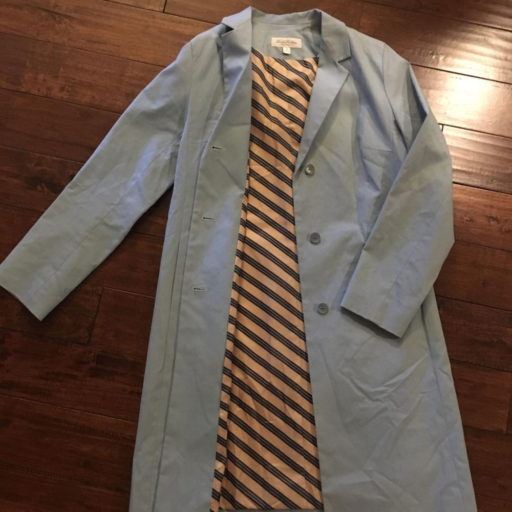 Brooks Brothers Dove Blue Trench Coat