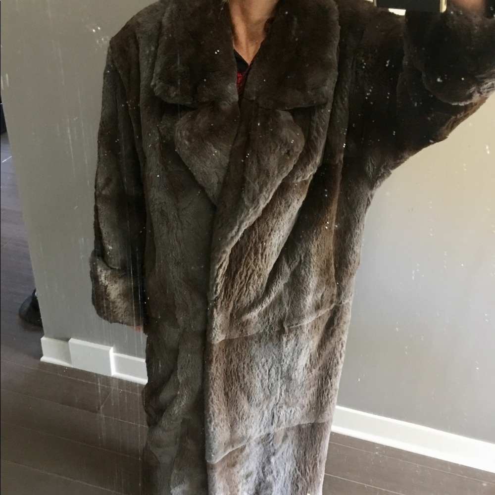Carole Little Vintage full length Rabbit Coat!!