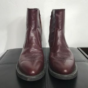 Old West zip up cowboy boots (leather upper) boots