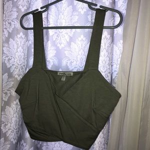 Green crop top tank