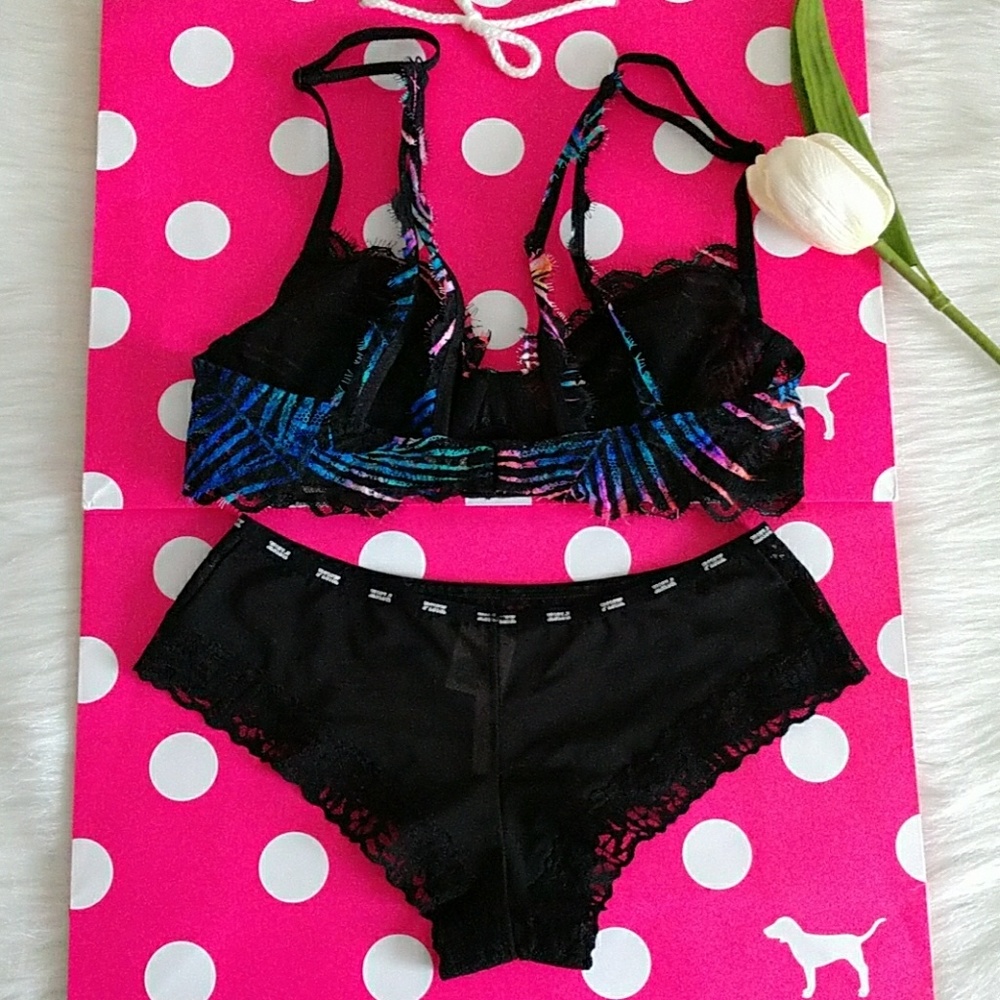 ❌Size 34B VS PINK UNLINED UNDERWIRE BRA & PANTY S - Picture 4 of 5