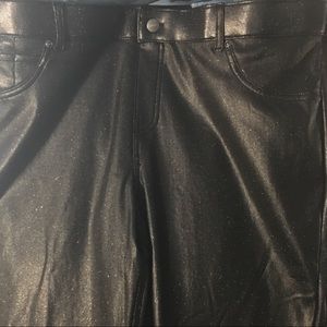 Hue “leather like” sparkle leggings