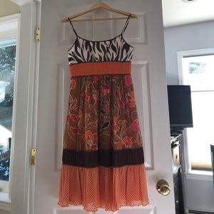 Max and Cleo Mixed Pattern Dress