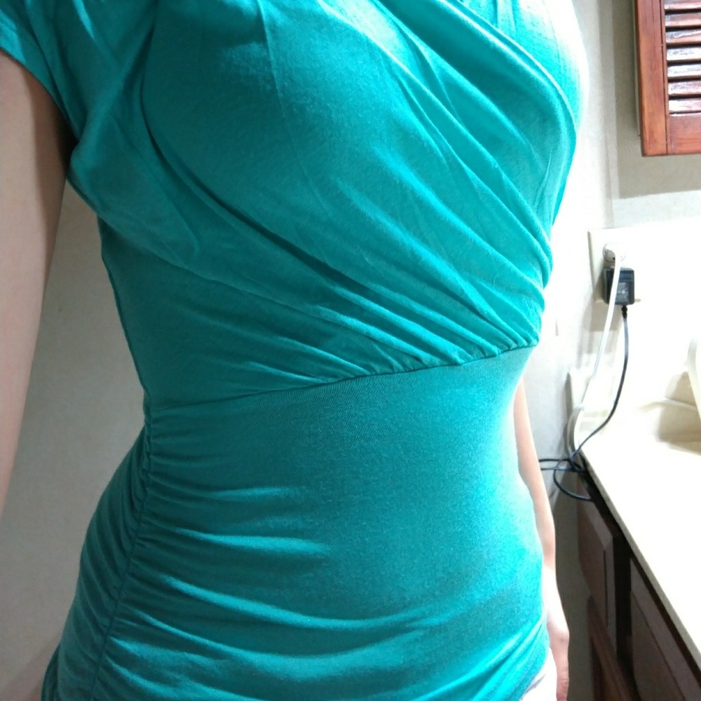 🌺 5/$25 Wet Seal Teal Turquoise Blouse Top - Picture 4 of 7
