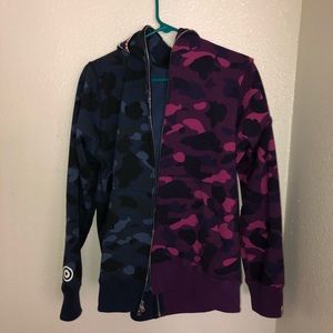 BAPE Color Camo Half Shark Hoodie