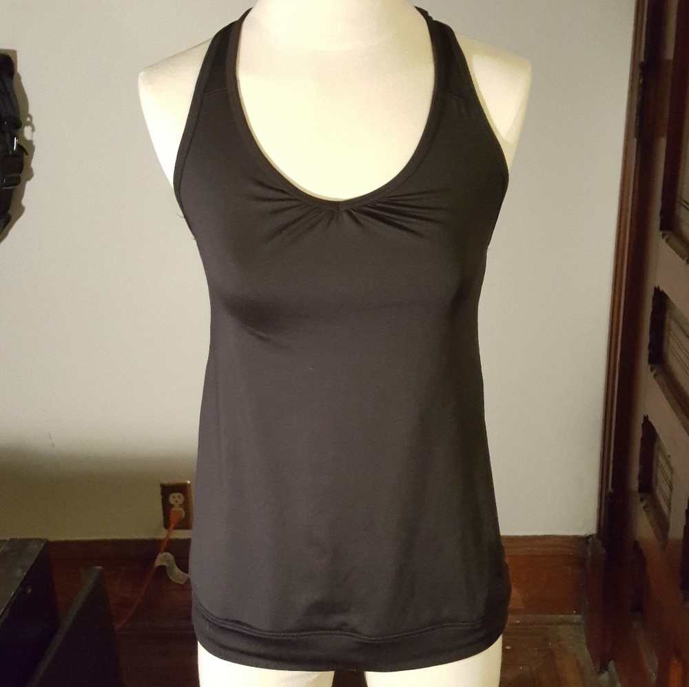 Champion workout/yoga shirt racer back top w bra