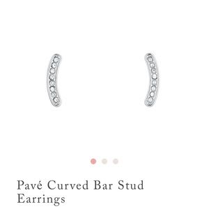 Pavé Curved Bar Stud Earrings