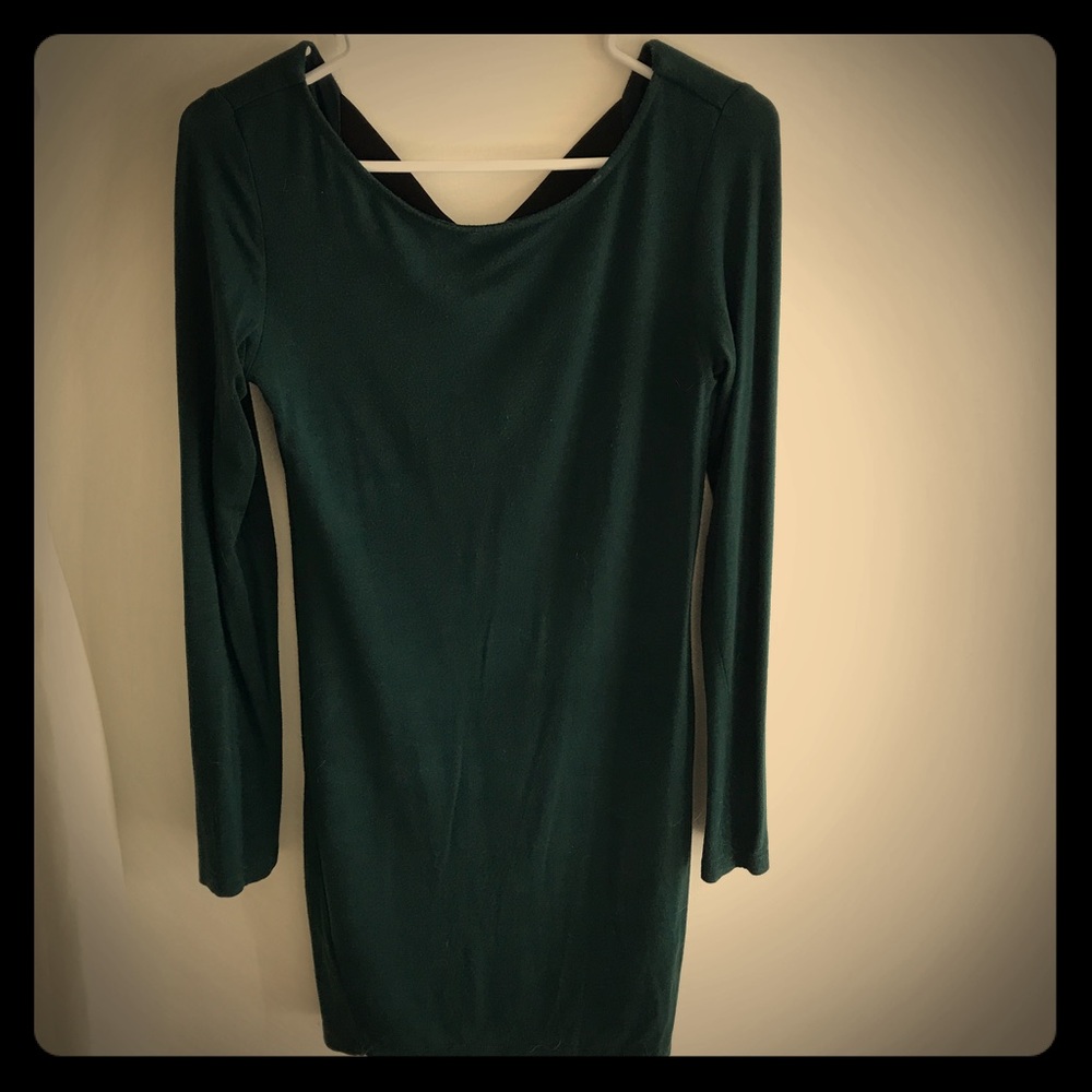 Dark green long sleeve dress