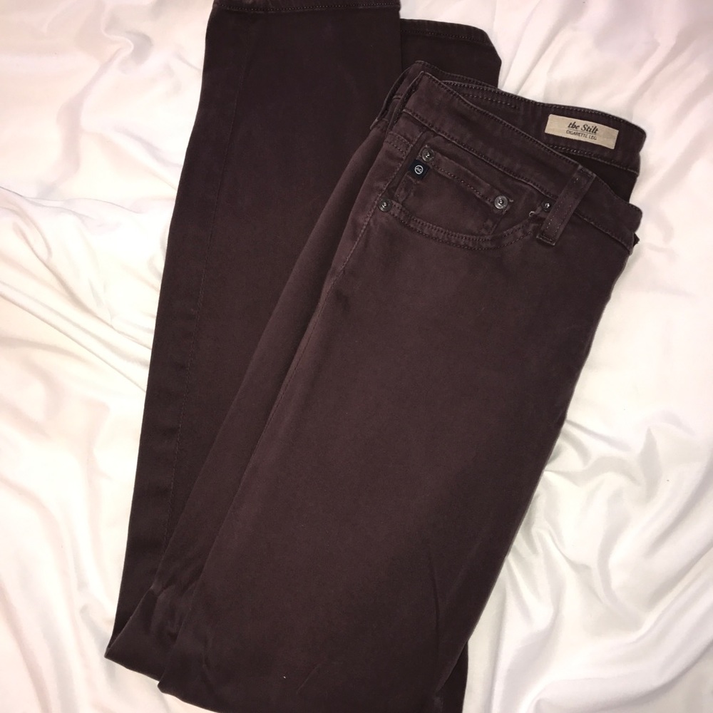 AG Adriano Goldschmeid Cigarette Leg Plum Jeans 29