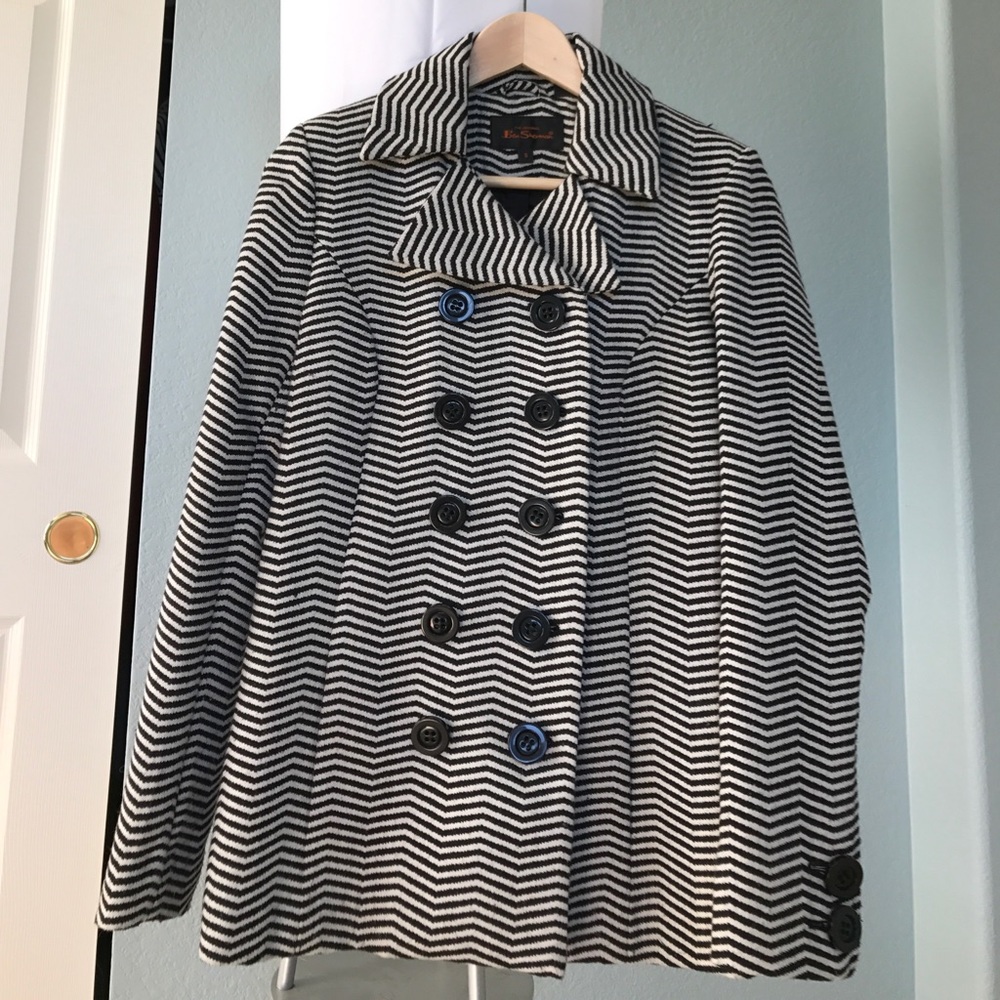 Ben Sherman stripe wool coat