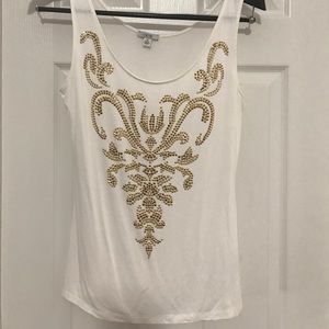 Cache gold studded tank top