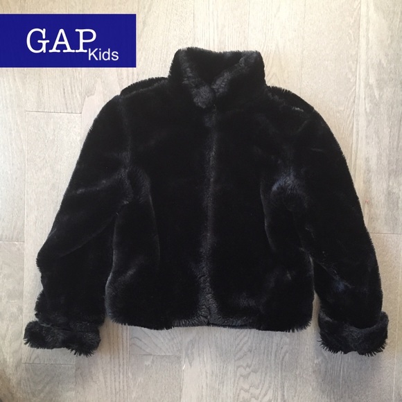 kids black fur jacket