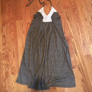 Gold mini halter dress