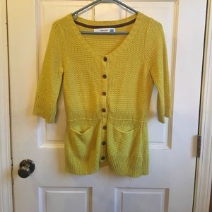 Anthropologie yellow cardigan