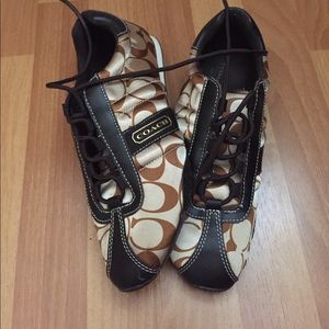 Gold/brown Authentic coach shoes