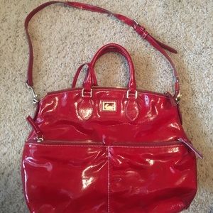 Red leather Dooney and Bourke medium sized handbag